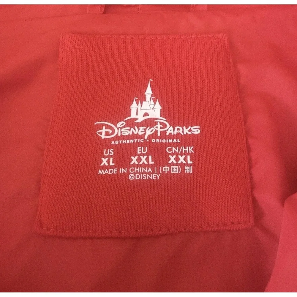 Disney Parks Jacket Mens XL‎ Red Hooded Full Zip Disneyland Resort Mickey 55